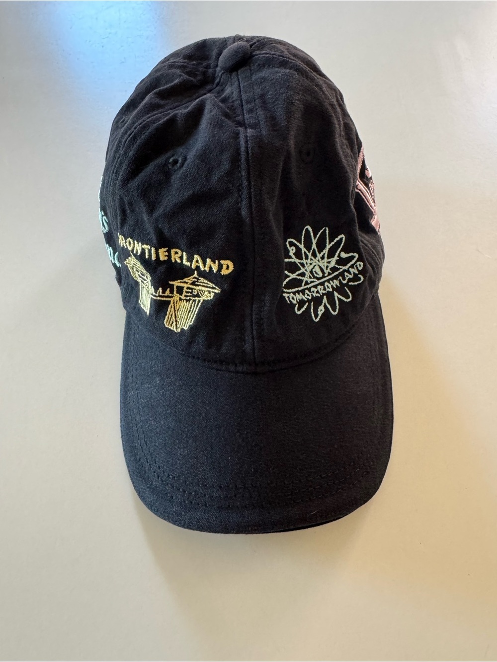 Disney Black Baseball Cap with Colorful Frontierland Embroidery